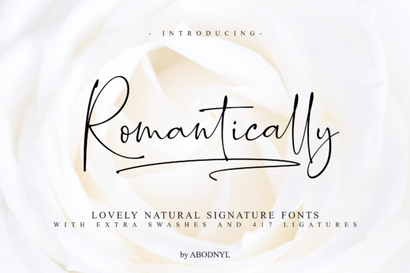 Romantically Font: A Script Typeface for Thoughtful Layouts